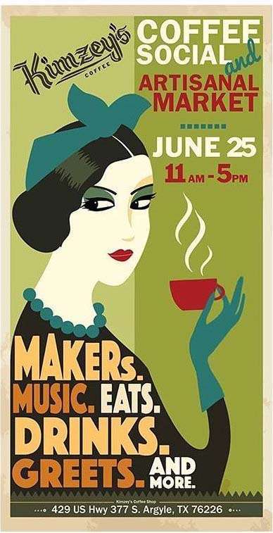 Poster for Coffee Social & Artisanal Market at Kimzey's Coffee Shop