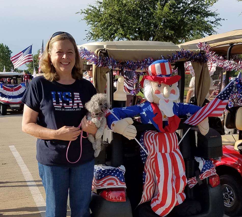 Happy 4th of July - Izzie and Tracy with Uncle Sam