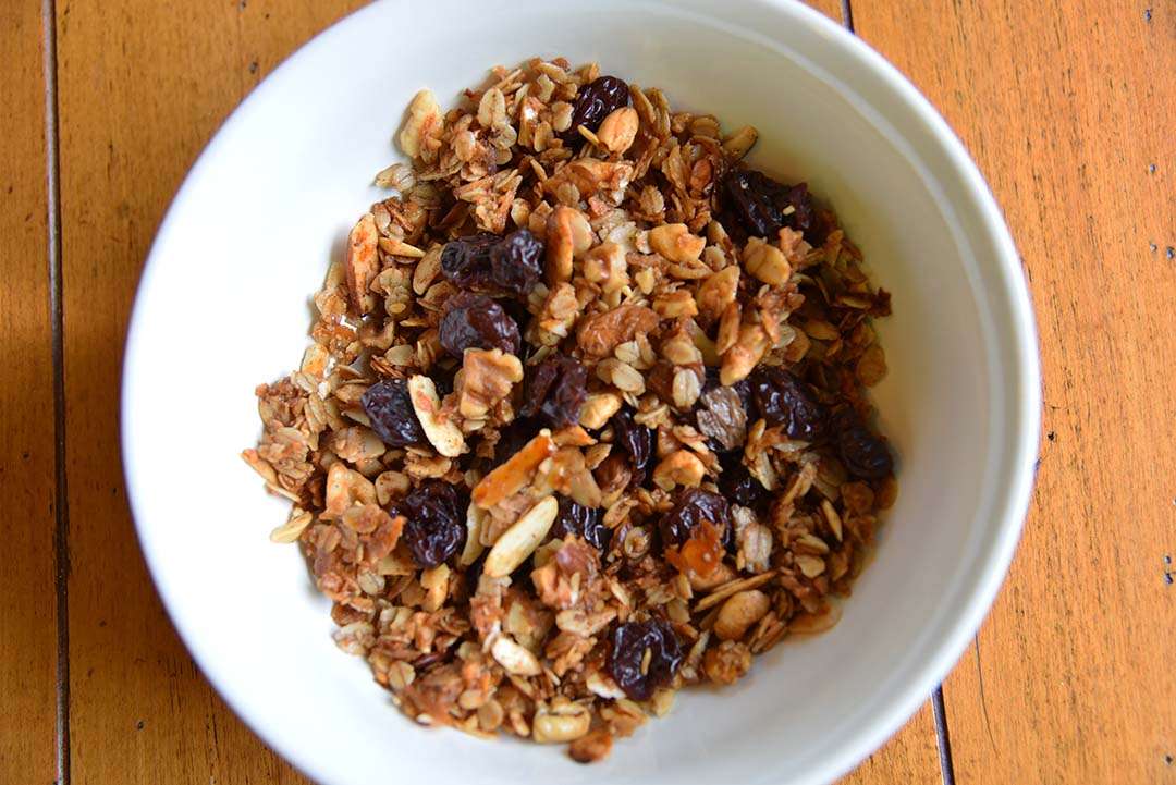 Tara's Homemade Granola - serve granola with dried fruit