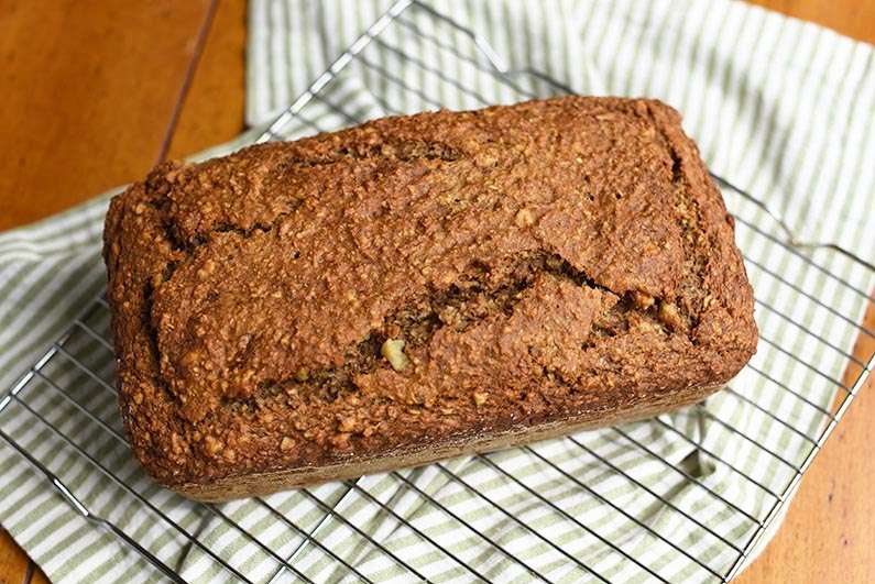 Maple Oat Banana Walnut Bread- - cool bread