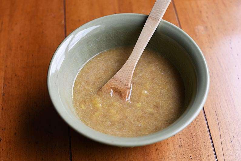 Maple Oat Banana Walnut Bread - wet ingredients