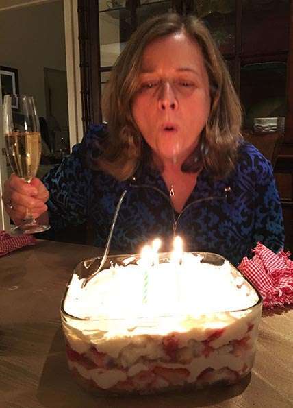 2018-02-01 Trip to Hilton Head Island SC - Birthday trifle made with angel food cake and champagne