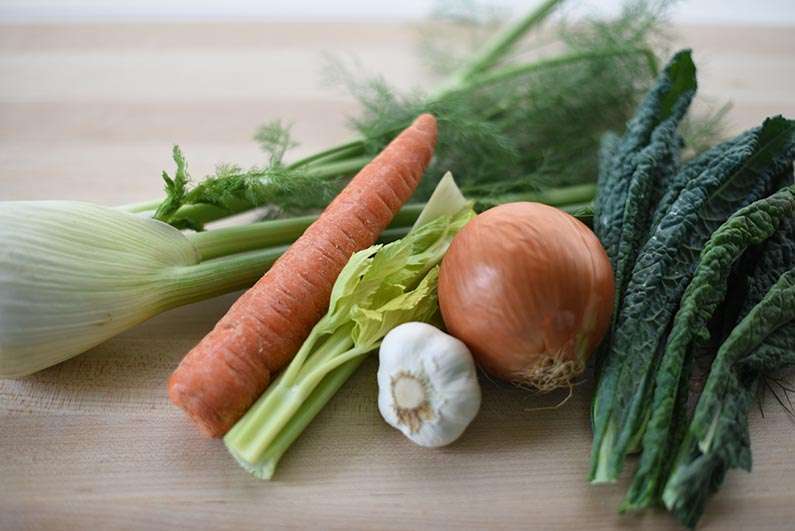 2018-02-16 Italian Bean and Pasta Soup - Fresh ingredients